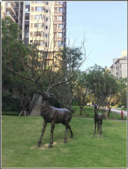 小區(qū)雕塑銅鹿 小區(qū)雕塑銅鹿