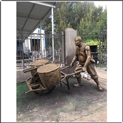 鑄銅關(guān)公 農(nóng)民推車人物雕塑