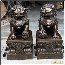 鑄銅關公 鑄銅宮門獅雕塑