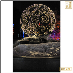 鑄銅關公 不銹鋼廣場發(fā)光鏤空球