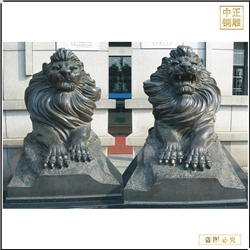 鑄銅關(guān)公 廠家銷售一對(duì)匯豐獅子雕塑