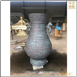 鑄銅關(guān)公 銅花瓶雕塑鑄造