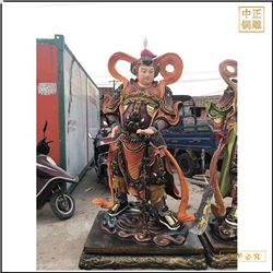 鑄銅關(guān)公 黃銅彩繪韋陀銅佛像