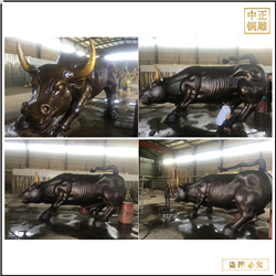 鑄銅關(guān)公 旺市銅牛雕塑擺件