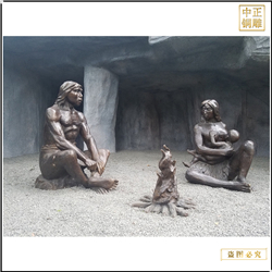 鑄銅關(guān)公 馬壩人烤火銅雕塑制作