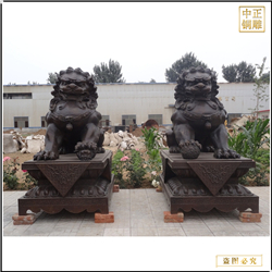 鑄銅關(guān)公 一對(duì)純銅北京銅獅子雕塑