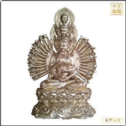 鑄銅關(guān)公 純銅鎏金千手千眼觀世音銅像