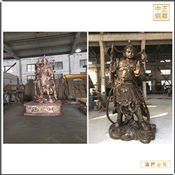 鑄銅關(guān)公 韋陀菩薩護(hù)宅門神擺件