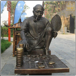 鑄銅關(guān)公 大型下象棋人物銅雕塑