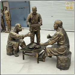 鑄銅關(guān)公 古代猜拳人物銅雕塑