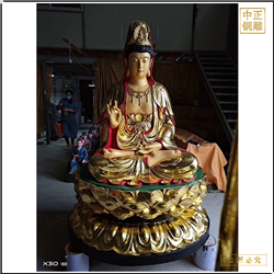 貼金觀(guān)音銅佛像鑄造廠(chǎng)