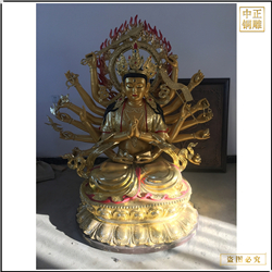 鑄銅關(guān)公 雙手合十坐蓮花觀音銅像