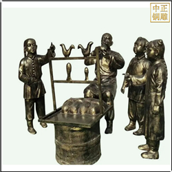 鑄銅關(guān)公 古代吹糖人銅雕塑