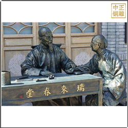 鑄銅關(guān)公 中醫(yī)號脈人物雕塑