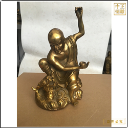 鑄銅關(guān)公 貼金十八羅漢銅雕塑鑄銅廠
