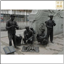 鑄銅關(guān)公 賣東西人物銅雕塑