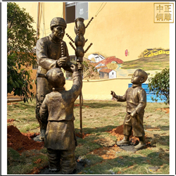 鑄銅關(guān)公 賣糖葫蘆民俗雕塑