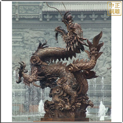 鑄銅關(guān)公 噴泉景觀銅龍雕塑
