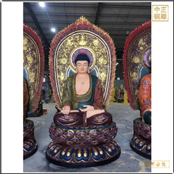 鑄銅關(guān)公 貼金彩繪釋迦牟尼佛銅佛