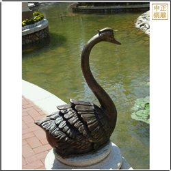 公園水邊銅天鵝雕塑 公園水邊銅天鵝雕塑