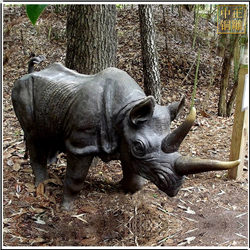 動(dòng)物園銅犀牛雕塑擺件 動(dòng)物園銅犀牛雕塑擺件