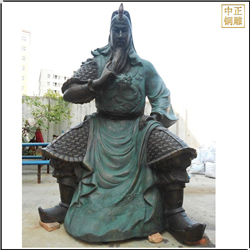 大型鑄銅關(guān)公坐像捋胡子雕塑 大型鑄銅關(guān)公坐像捋胡子雕塑
