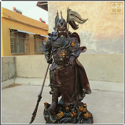 鑄銅關(guān)公 提刀向下九龍關(guān)公像制作