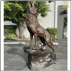 沖天吼叫銅狼雕塑 沖天吼叫銅狼雕塑